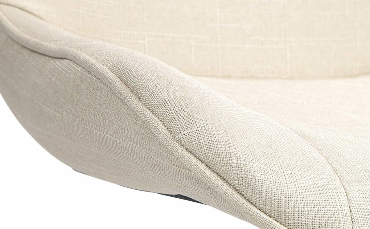 BARHOCKER Stoff creme - Creme/Weiß, Textil/Metall (49/85/51cm) - CLP
