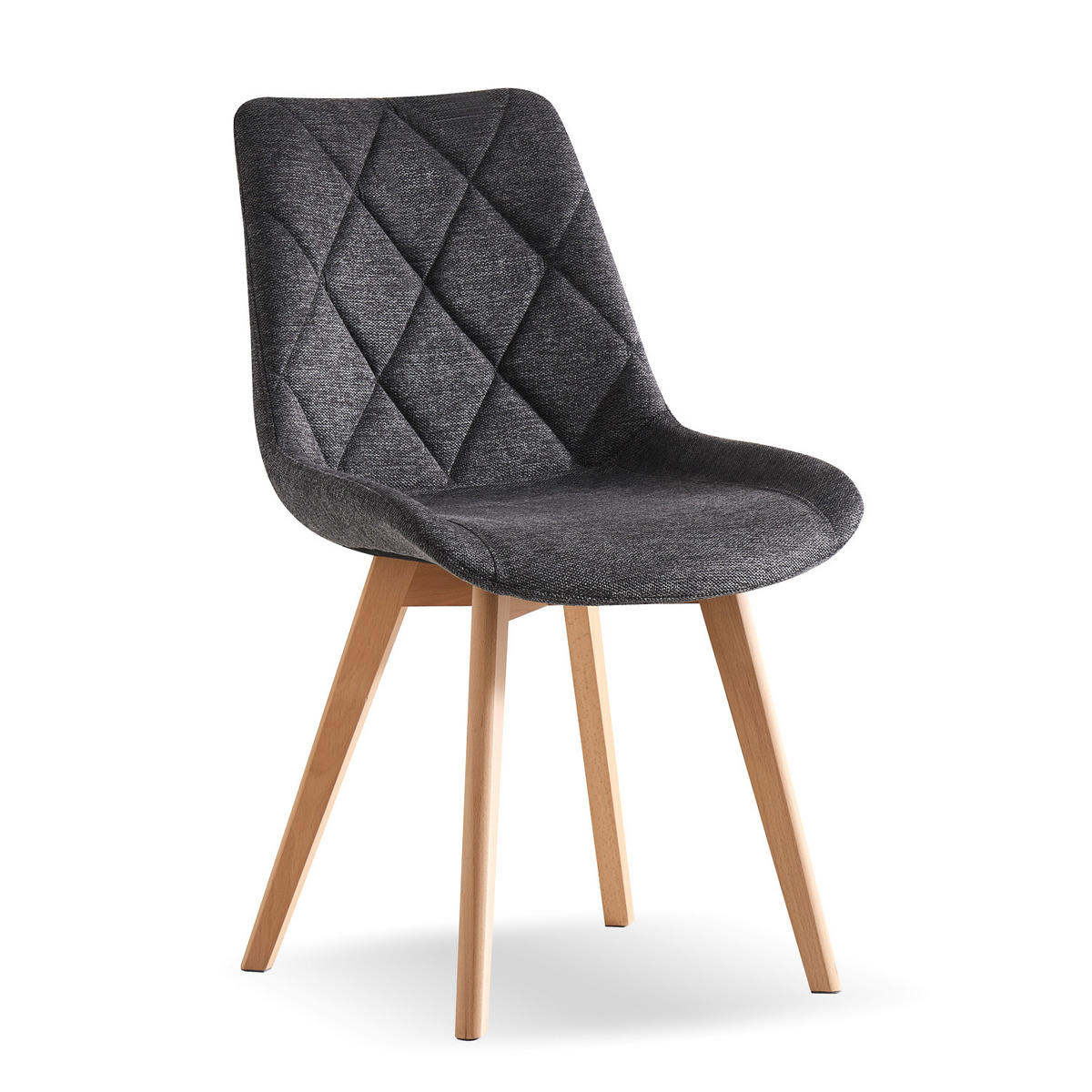 STUHL TANIA Anthrazit 2 Stück - Anthrazit, Holz/Textil (52/88/60cm) - B&D Home