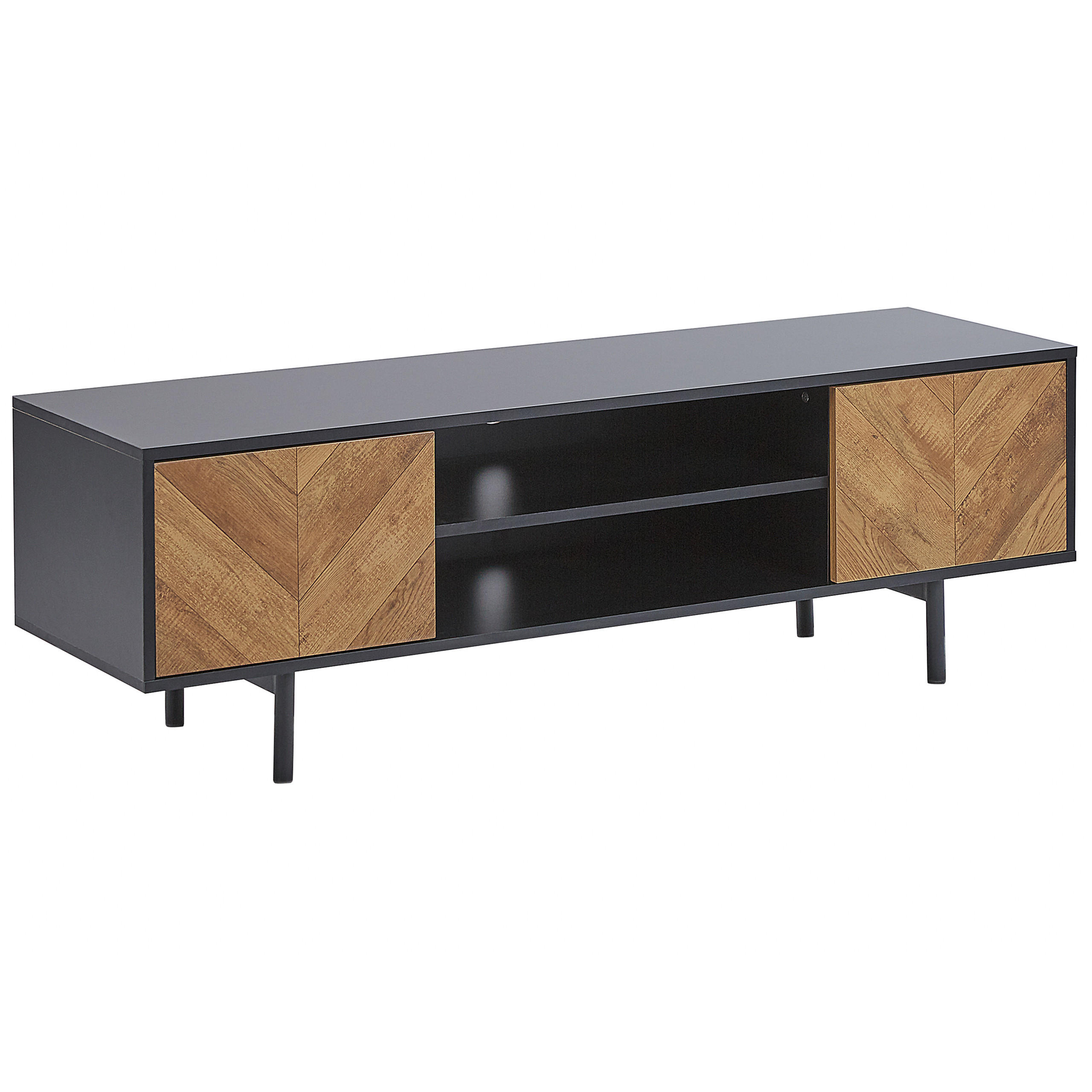 COMODĂ TV maro deschisă, neagră SALINA 40/140/45 cm