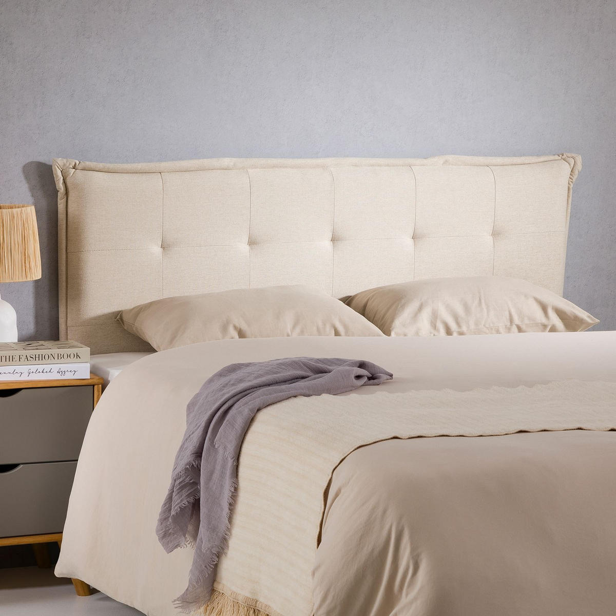 KOPFTEIL EBEYA 120X190 CM - Beige, Textil (121/99/7cm) - IDIMEX