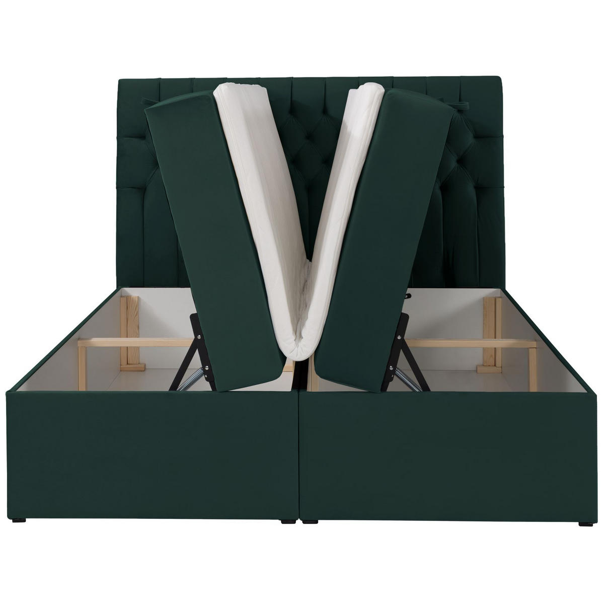 BOXBETT Daissy Flaschengrün Samt 160x200 cm - Grün, Textil (160/200cm) - Selsey