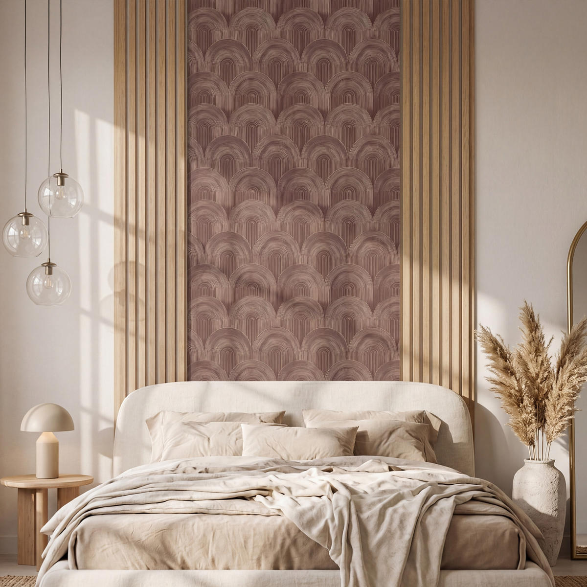 TAPETE - Rhythmic - Aufschlag - Braun - 120x300 cm - Dunkelbraun, Papier (120/300cm) - OnlyWow