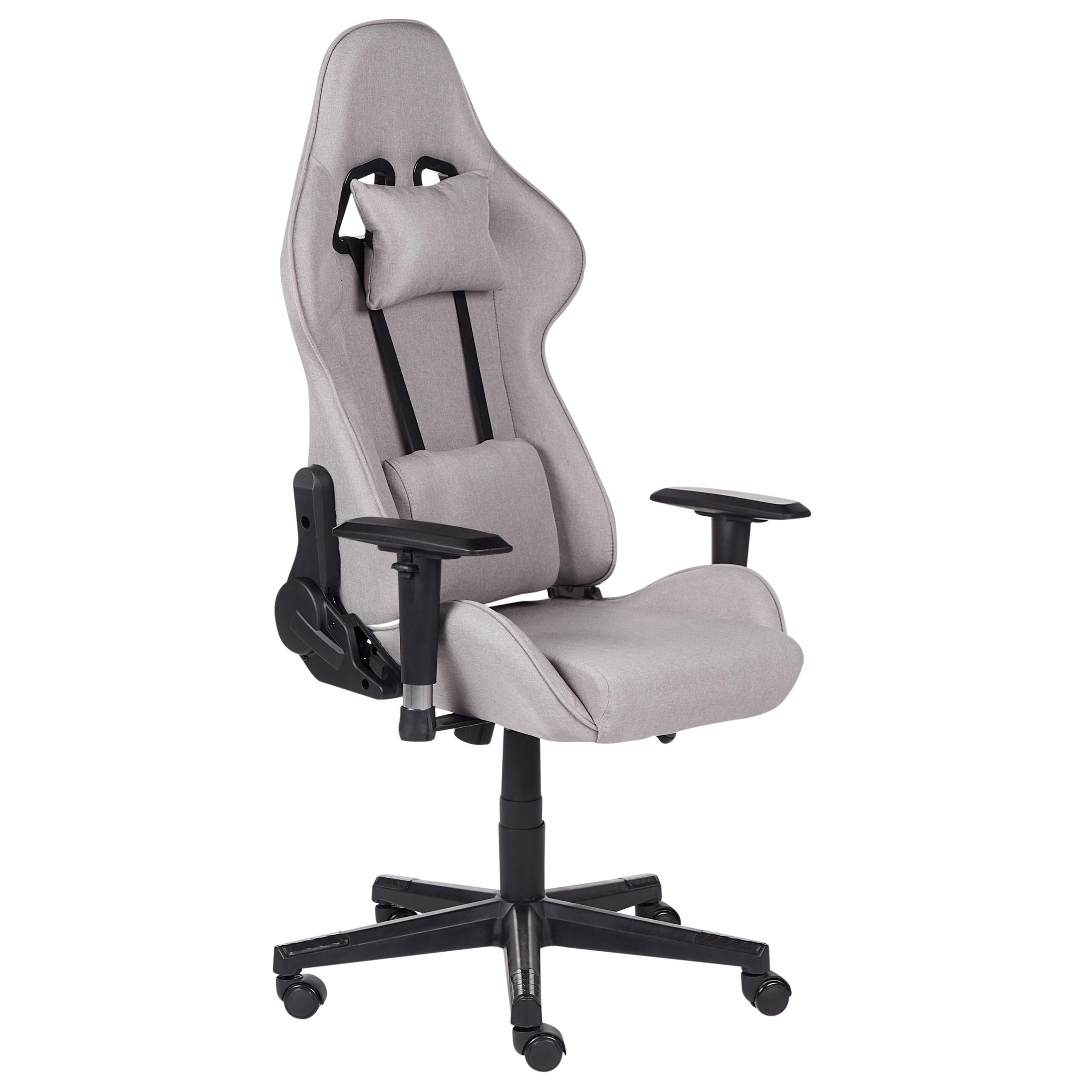 BÜROSTUHL Polyester Grau Warrior - Grau, Textil/Metall (62/122/62cm) - Beliani