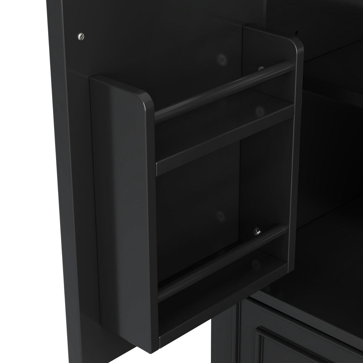 WASCHTISCHKOMBI 73x45x87 cm Schwarz aus Keramik & Spanplatte mit Waschbecken & Soft-Close Schublade - Schwarz, Holzwerkstoff (73/87/45cm) - Modfu