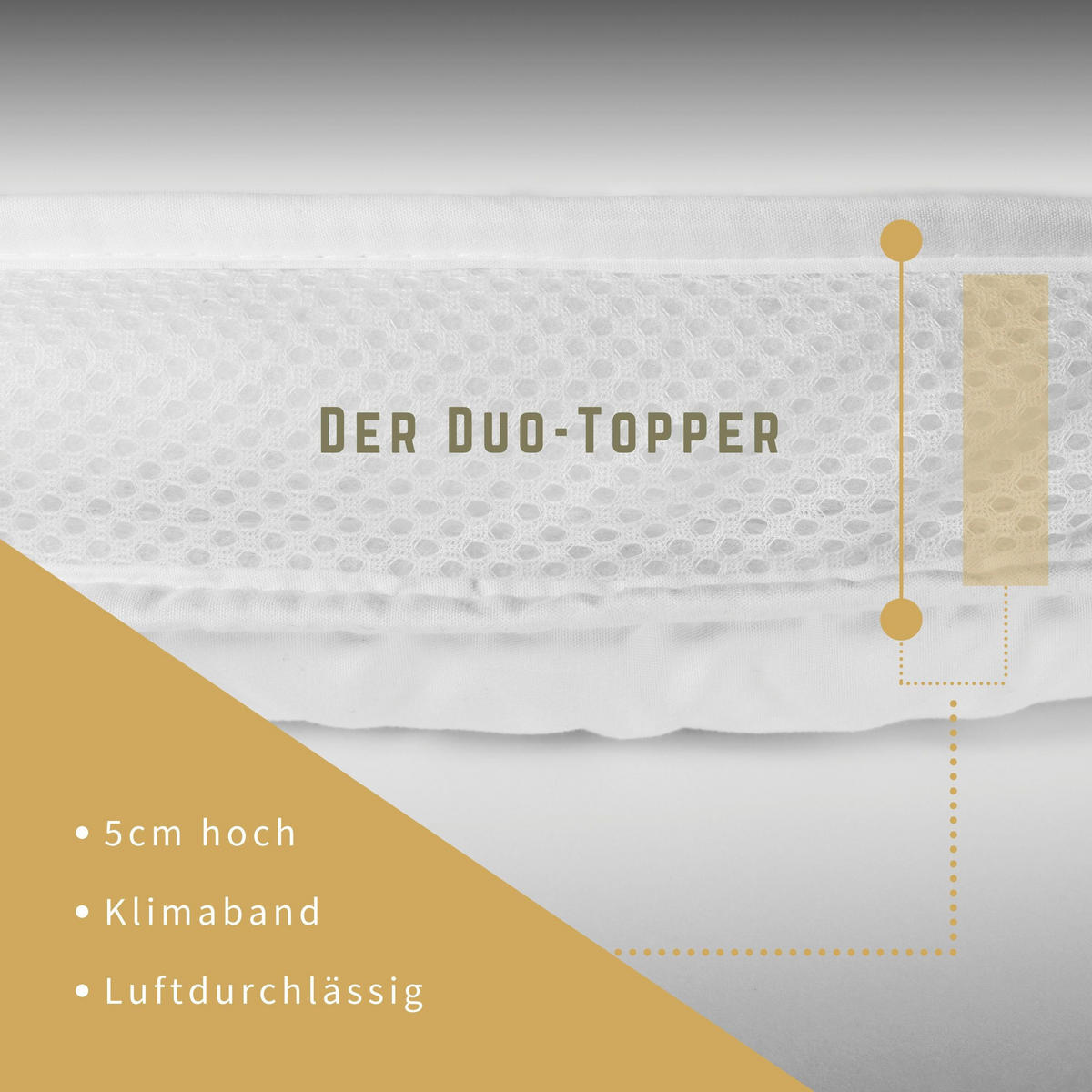 DUO-TOPPER Premium - Weiß, Textil (140/200cm) - JEKATEX