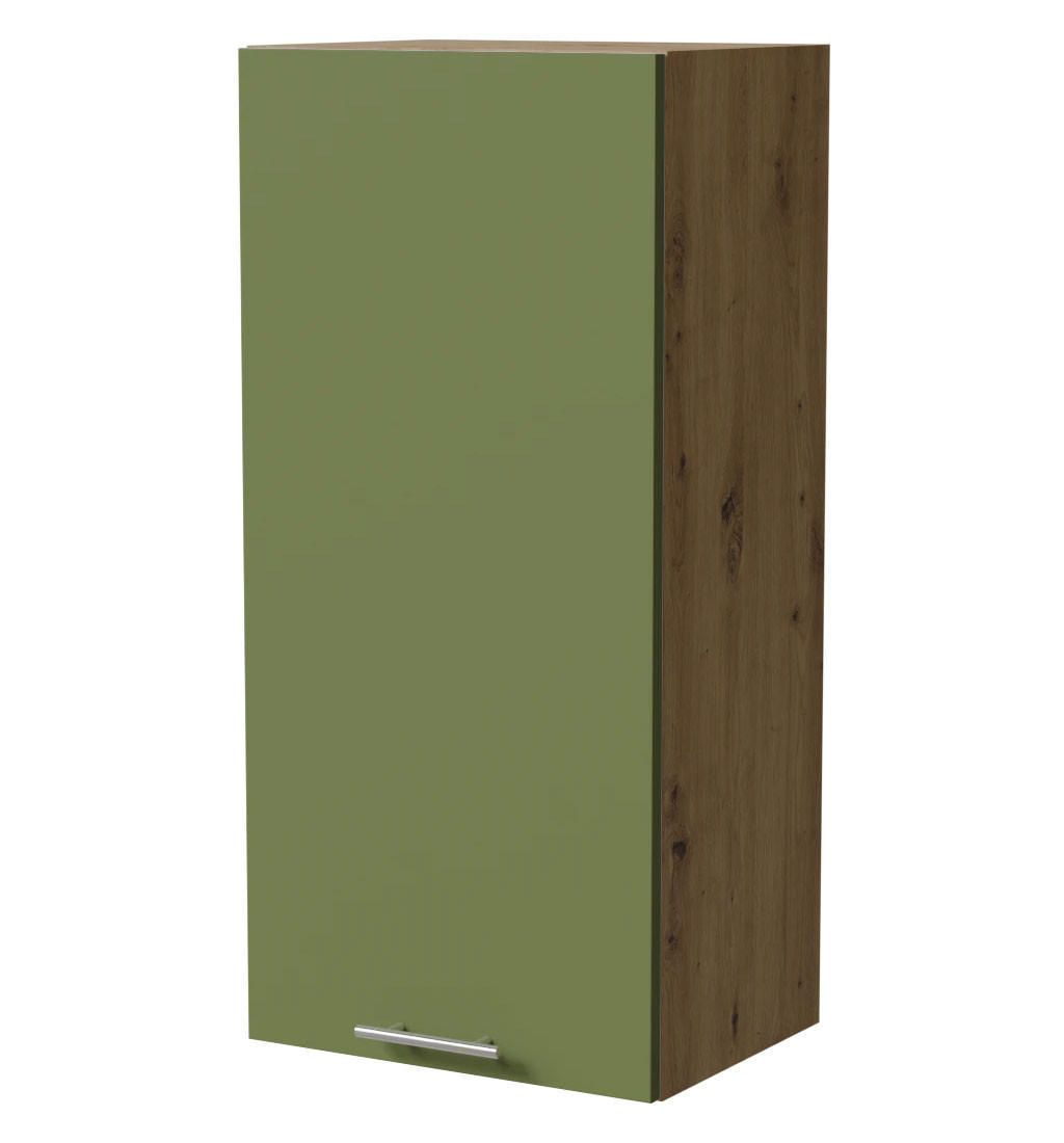 HÄNGESCHRANK Brerra W4/45 Eiche Artisan / RAL 6025 farngrün Matt 45 / 32,5 / 96cm - Eiche Artisan/Grün, Holz/Holzwerkstoff (45/96/32.5cm) - Feldmann-Wohnen