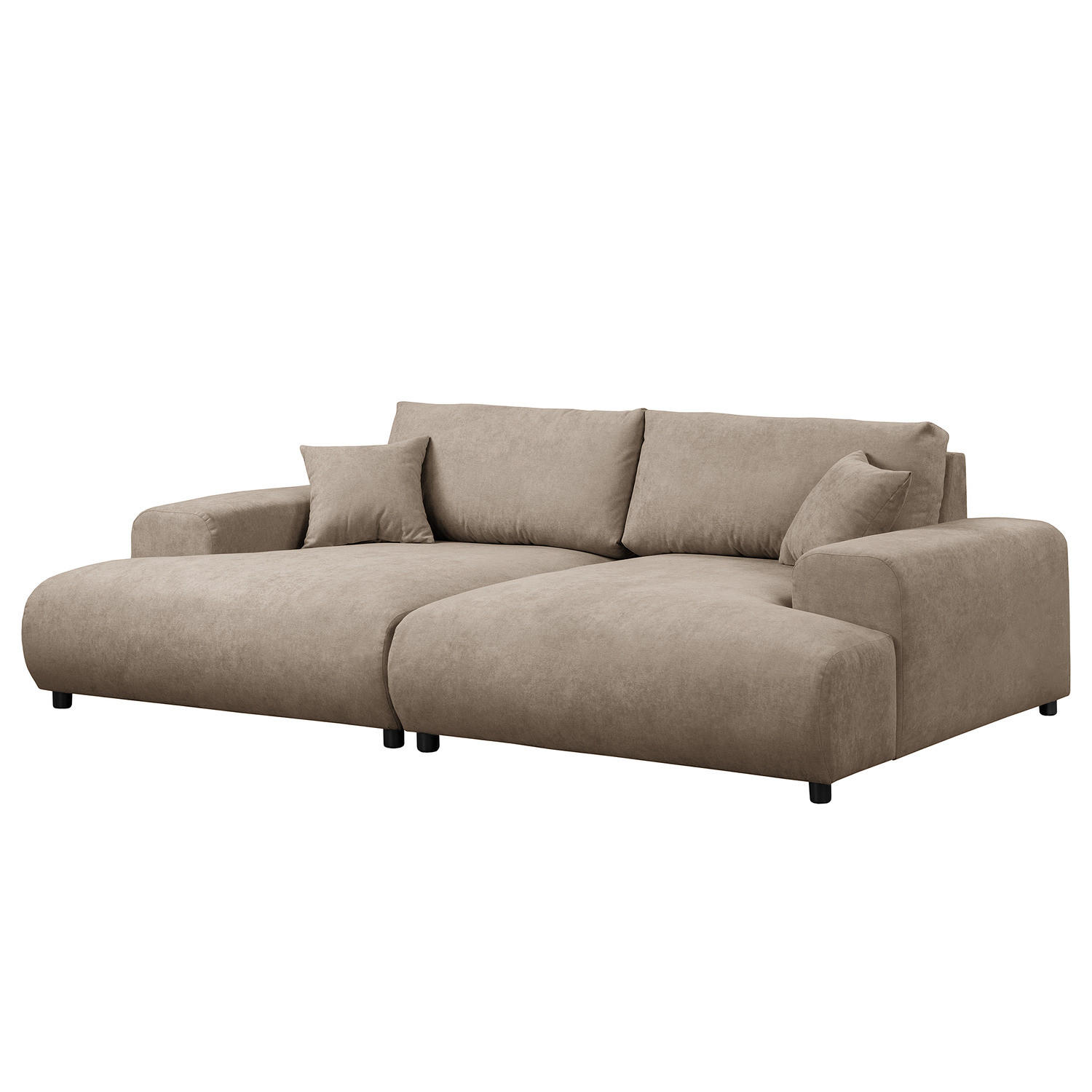 BIGSOFA - Schwarz/Cappuccino, Kunststoff/Textil (237/79/144cm) - home24