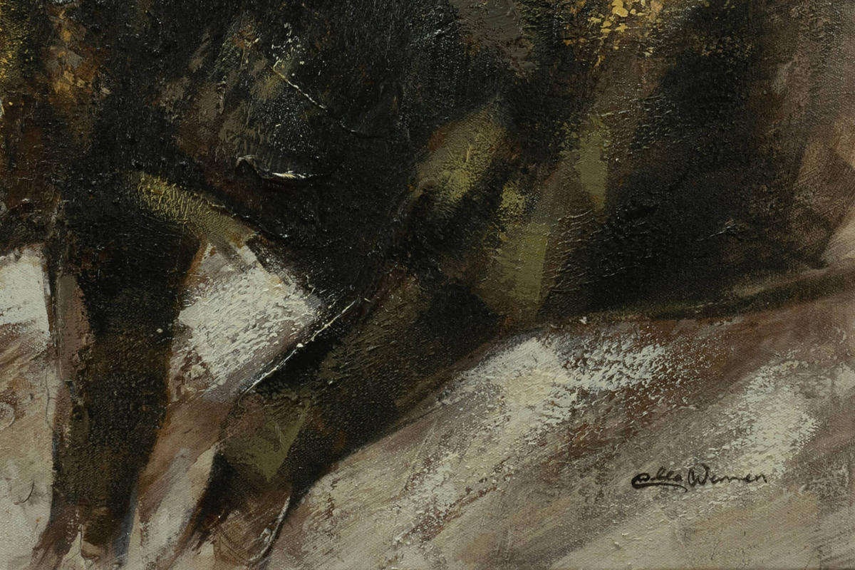 ACRYLBILD HANDGEMALT 80/80 cm - Weiß/Braun, Holz/Textil (80/80cm) - KUNSTLOFT