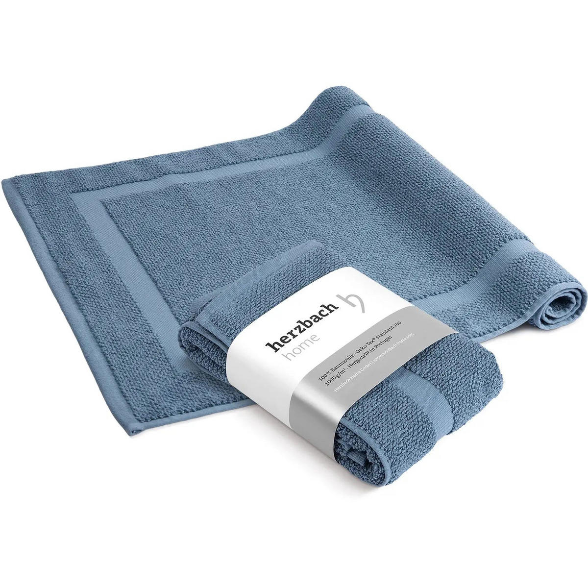 BADVORLEGER Spa 2er Set 50 x 80 cm Blau - Blau, Textil (50/80cm) - Herzbach Home