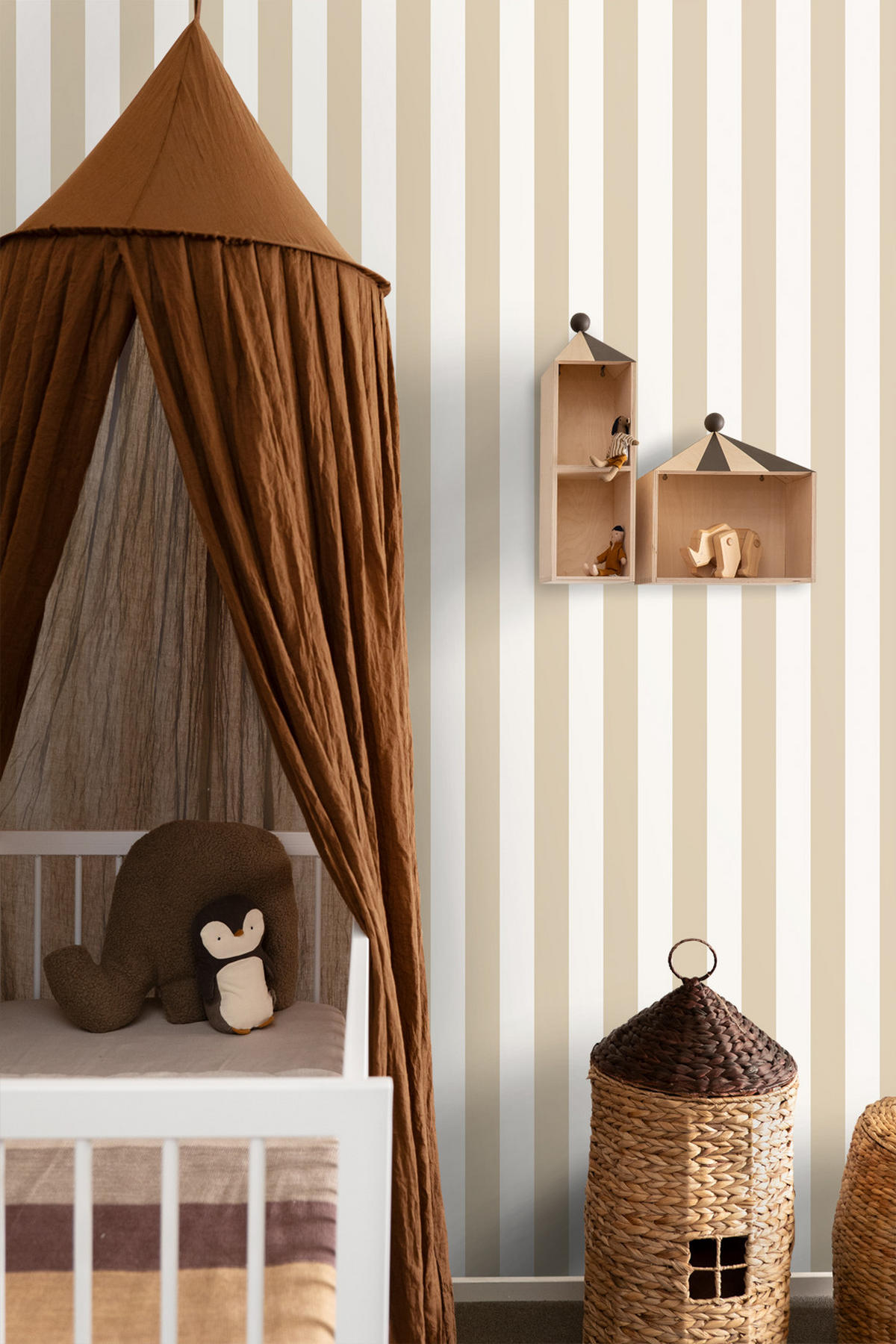 TAPETE Streifen 53 cm x 10.05 m - Beige, Papier (53/1000cm) - ESTAhome