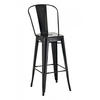 BARHOCKER Metall schwarz - Eukalyptusholzfarben/Schwarz, Metall (44/115/52cm) - CLP