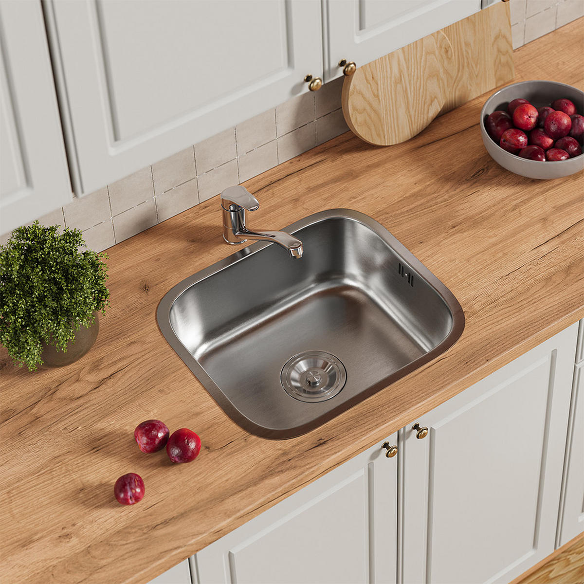 DŘEZ Flova Ocel - barva nerezové oceli, kov (39/19.5/44cm) - Vicco