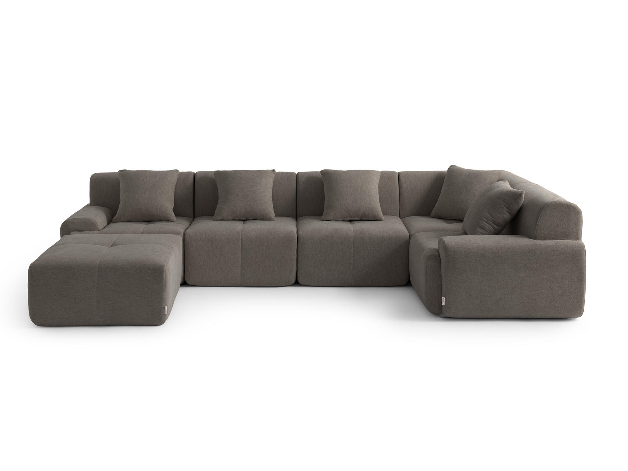 WOHNLANDSCHAFT Chenille Blaugrau - Braun, Textil (345/73/190cm) - MILYsofa