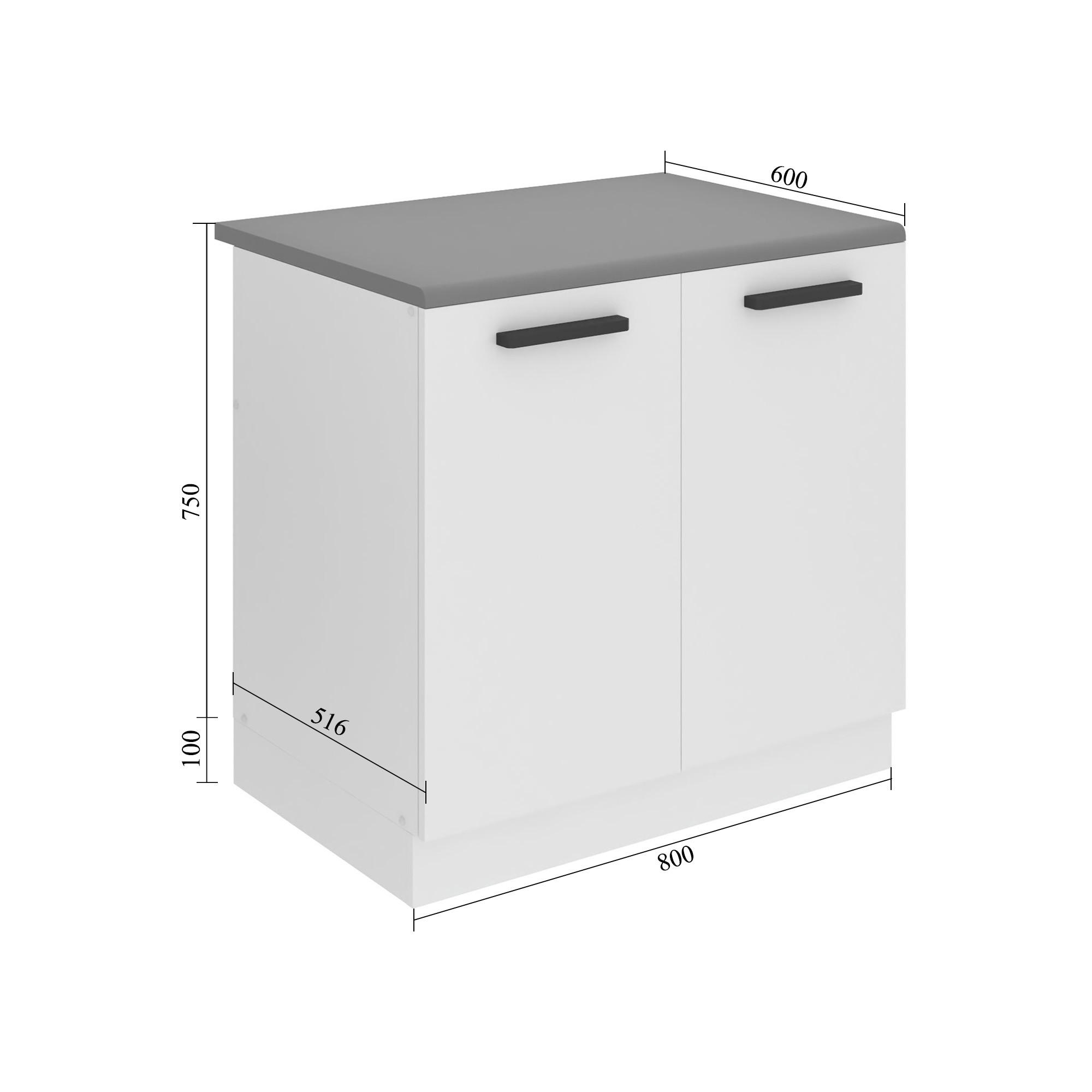 SPÜLENUNTERSCHRANK 80 cm SDZ, mit Arbeitsplatte, mit 2 Türen, Wotan-Eiche - Braun, Holz (80/85/51.6cm) - B BELINI GROUP