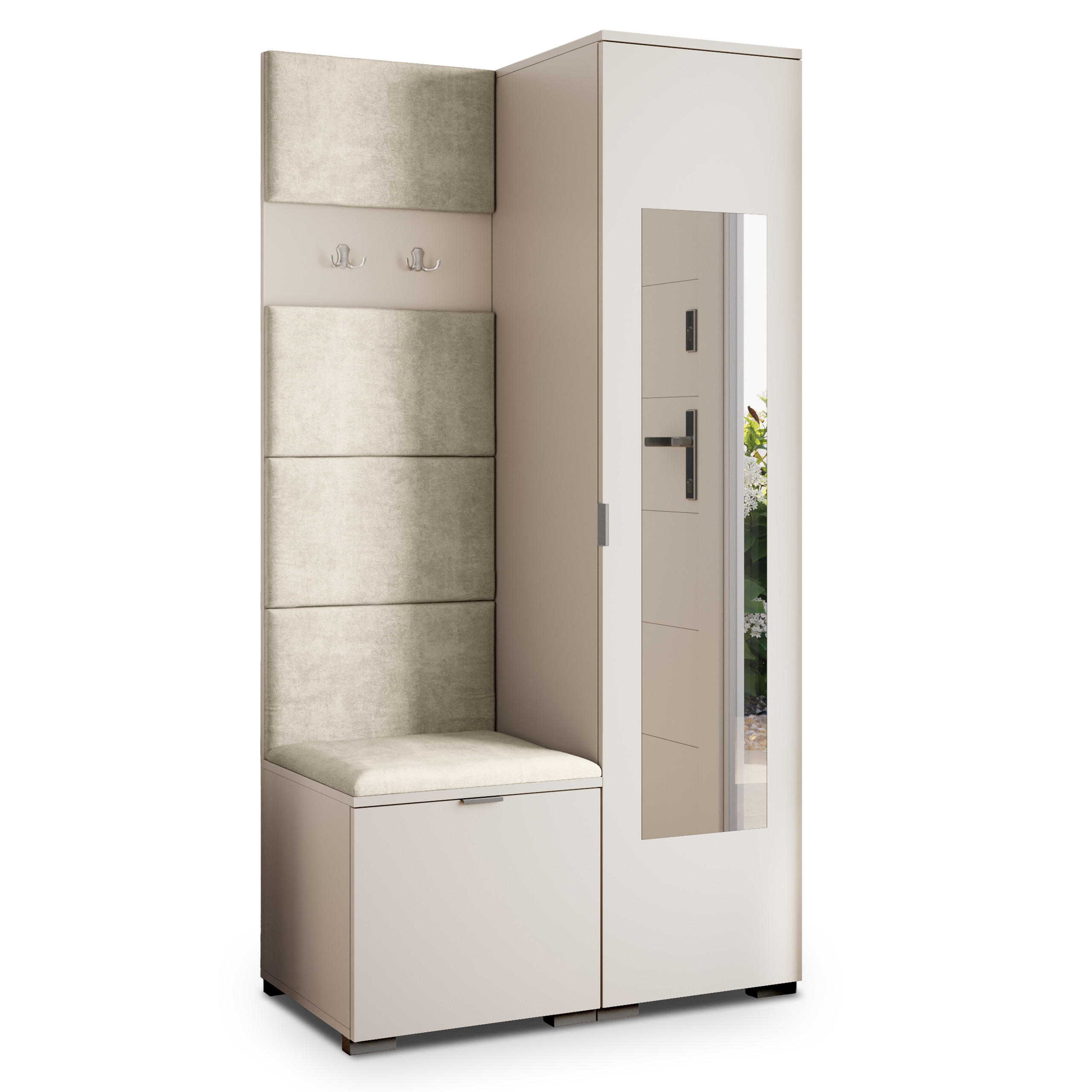 GARDEROBENSCHRANK VIRA 95/181/51 cm Modern Kaschmir - Kaschmir/Ecru, Holzwerkstoff (95/181/51cm) - MASSENO