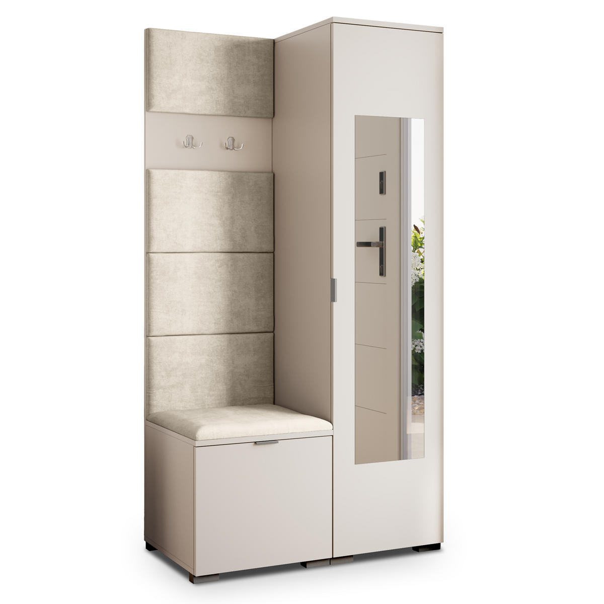 GARDEROBENSCHRANK VIRA 95/181/51 cm Modern Kaschmir - Kaschmir/Ecru, Holzwerkstoff (95/181/51cm) - MASSENO