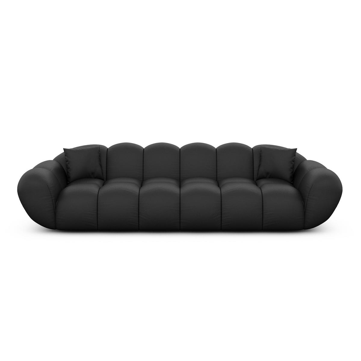 4-SITZER-SOFA Liva Schwarz Kunstleder - Schwarz, Kunststoff (265/70/93cm) - VAROYAL