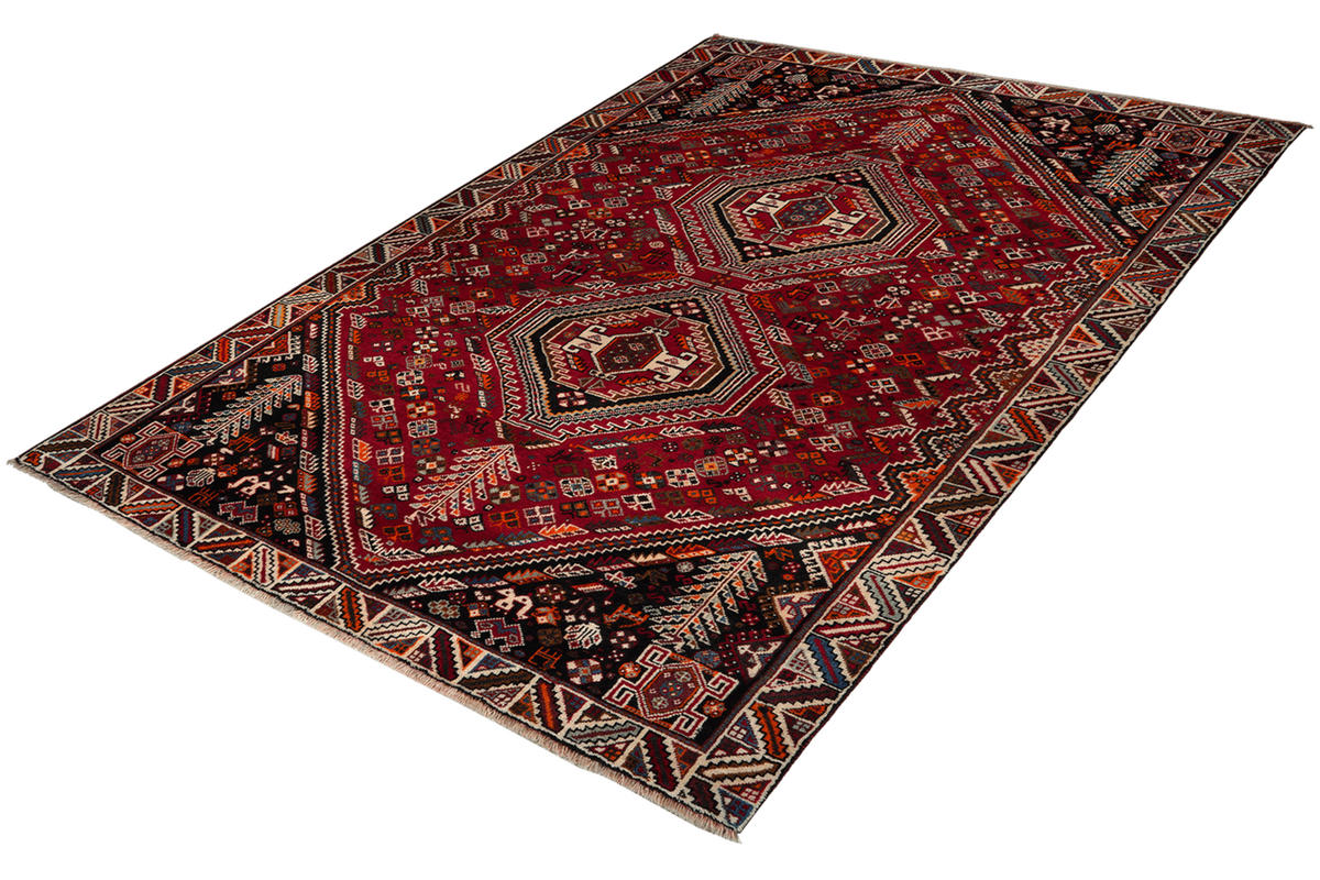 ORIENTTEPPICH handgeknüpft Gashgai Rot 254/177 cm Schurwolle - Rot, Textil (177/254cm) - Looma