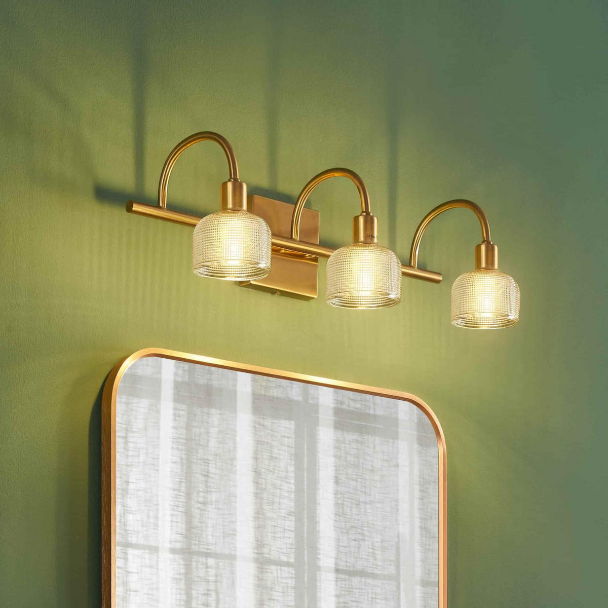 WANDLEUCHTE Gabriela, Frostweiß und Gold, 55cm - Goldfarben, Glas (23/18/55cm) - KOSILUM