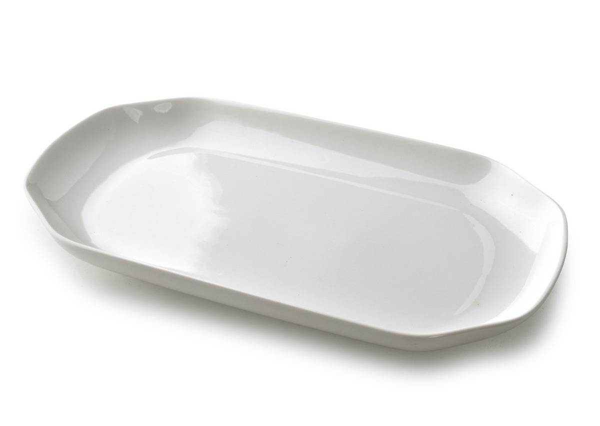 SERVIERPLATTE Basic weiß 30/17/3 cm Porzellan - Weiß, Keramik (30/3/17cm) - Mondex