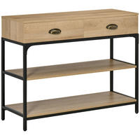 KONSOLENTISCH Eiche Melamin in Holzoptik und Stahl 1 Stück - Beige, Kunststoff (100/35/79.2cm) - GiPP