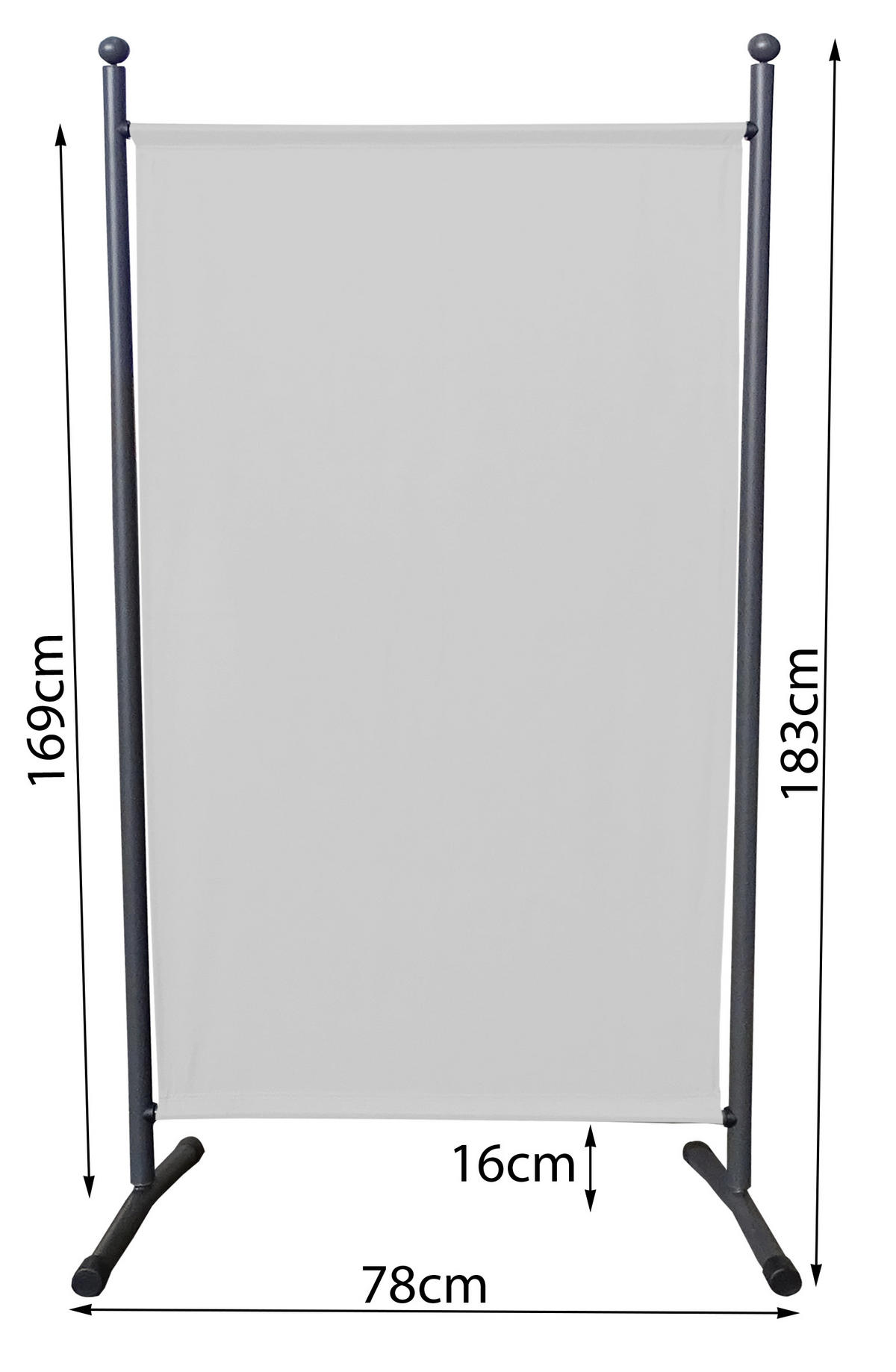 PARAVENT 1-tlg. 180x78 cm Weißs - Weiß, Metall (78/180cm) - QUICK STAR