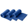 FLEECEDECKE WAVE 3er Set blau 120/160 cm Wellenrand Anti-Pilling - Blau, Textil (120/160cm) - wometo