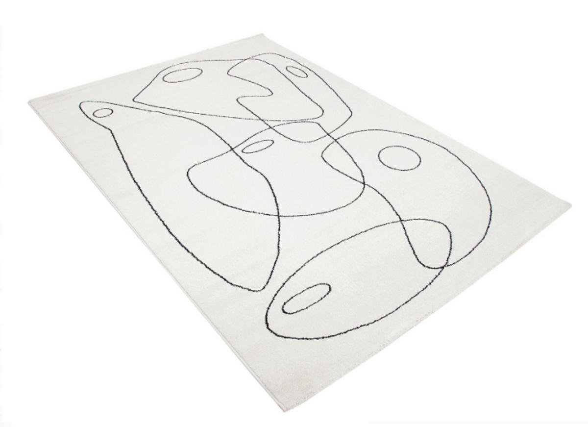 TEPPICH modern Wohn-/Schlafzimmer Flachgewebe PENNY Weiß 160x230 cm - Weiß, Textil (160/230cm) - Novatrend