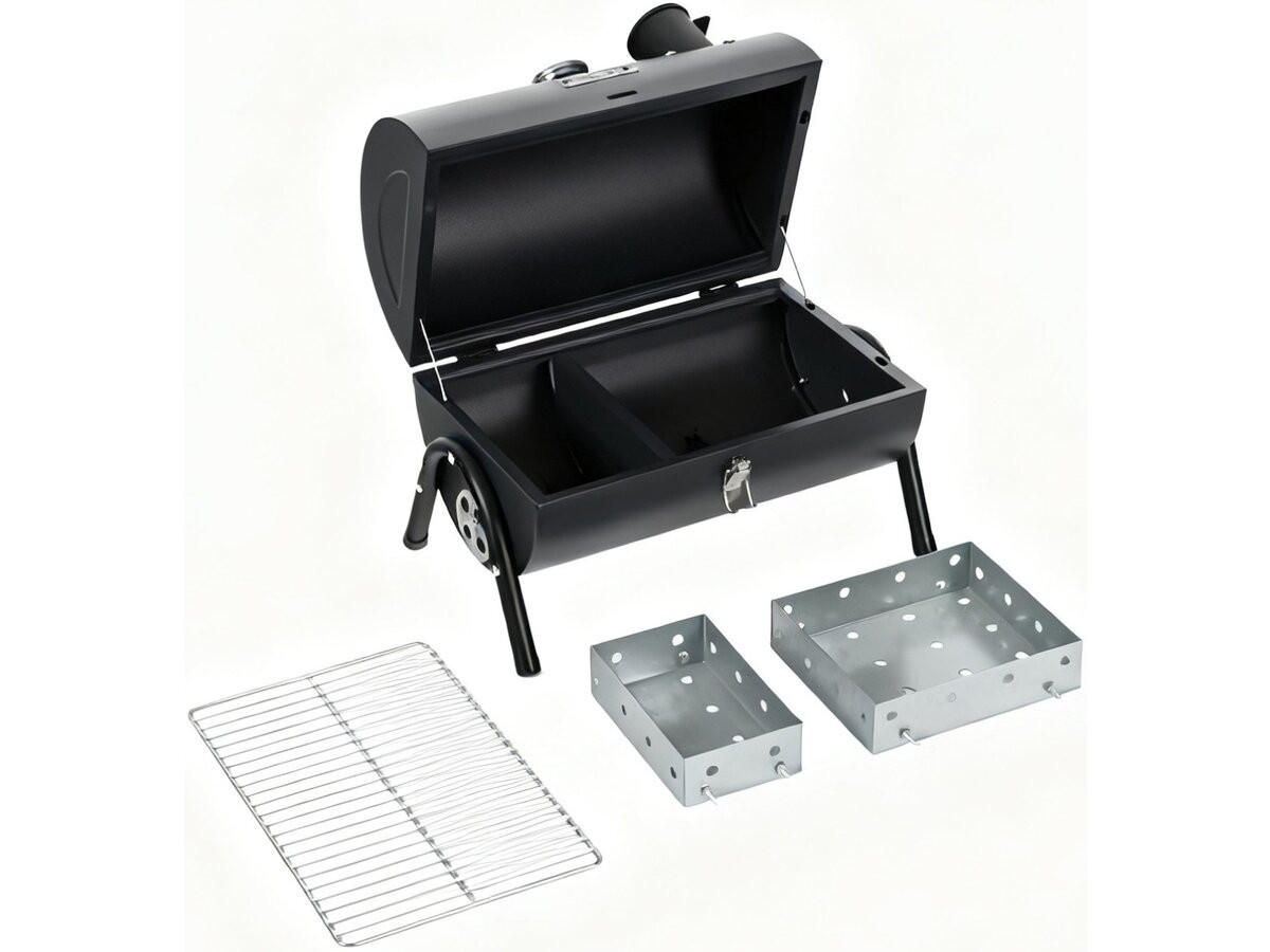 HOLZKOHLENGRILL captain Schwarz - Schwarz, Metall (27/43/42cm) - Habitat Garten