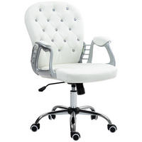 BÜROSTUHL, Ergonomisch Schreibtischstuhl mit Armlehne, Gepolsterter Rückenlehne - Weiß, Kunststoff (60.5/103/59.5cm) - Vinsetto