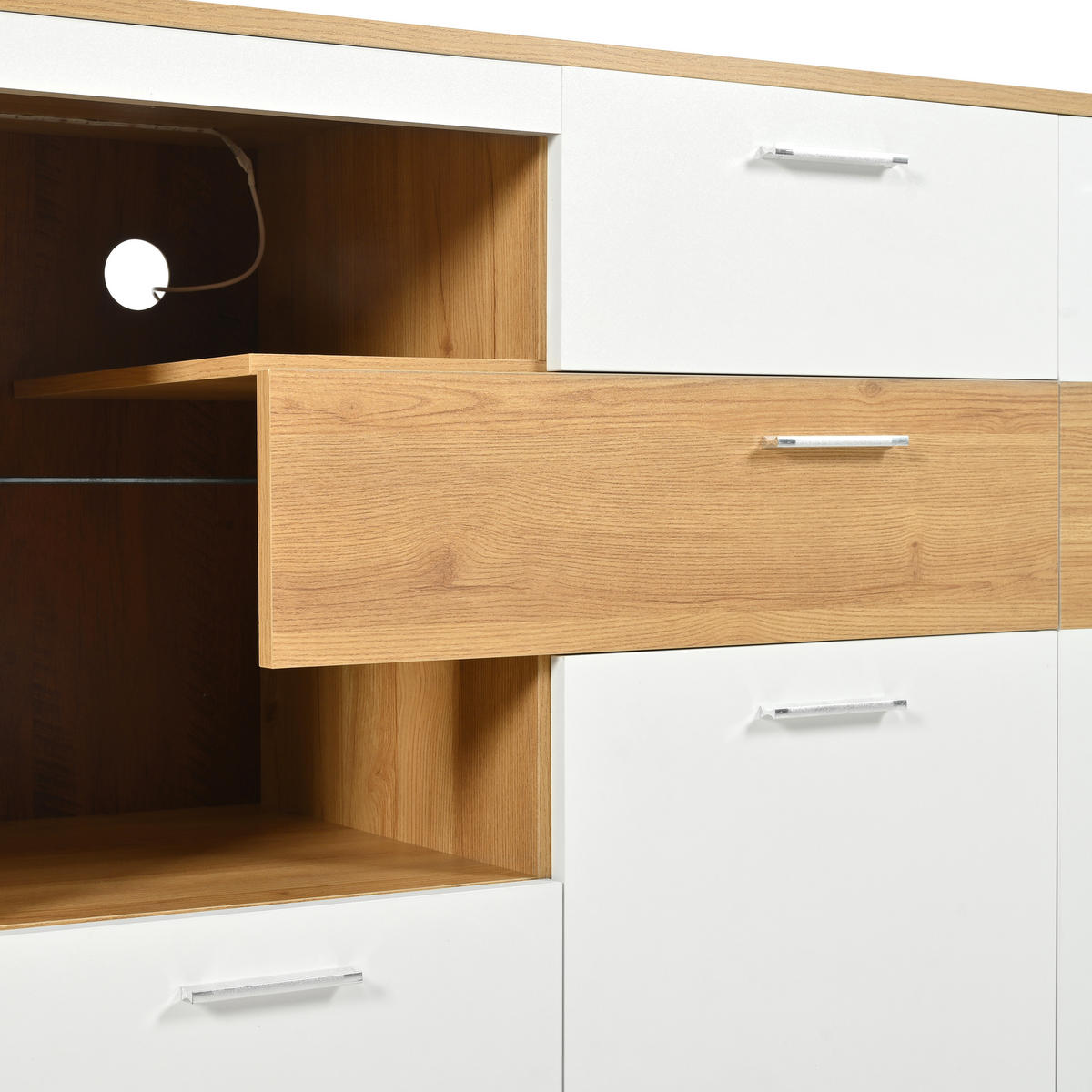 SIDEBOARD Weiß 160/40/77 cm - Weiß, Holzwerkstoff (40/77/160cm) - Urban Meuble
