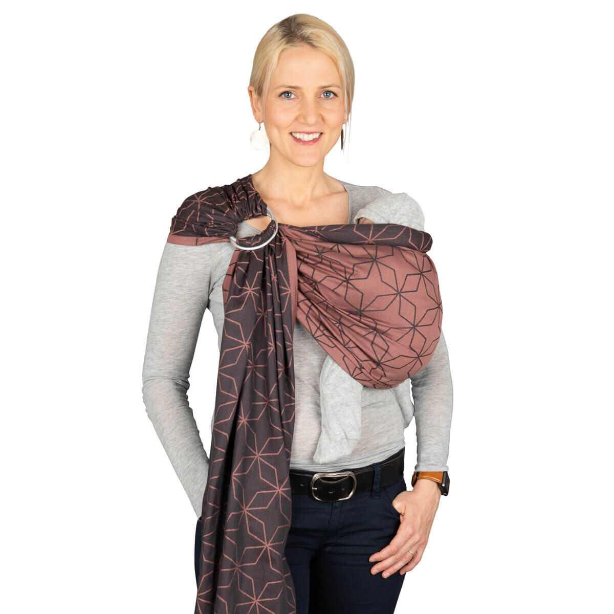 Hoppediz Babytragetuch Rosa, Grau 70x0.1x200 cm