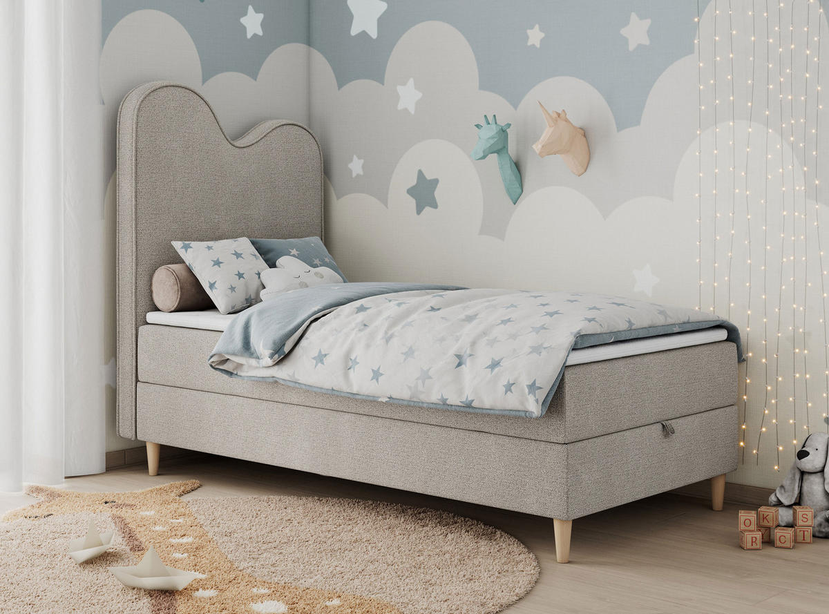 BOXBETT FLOW 90/180 Beige Struktur - H3 - Beige, Holz/Textil (90/180cm) - MKS