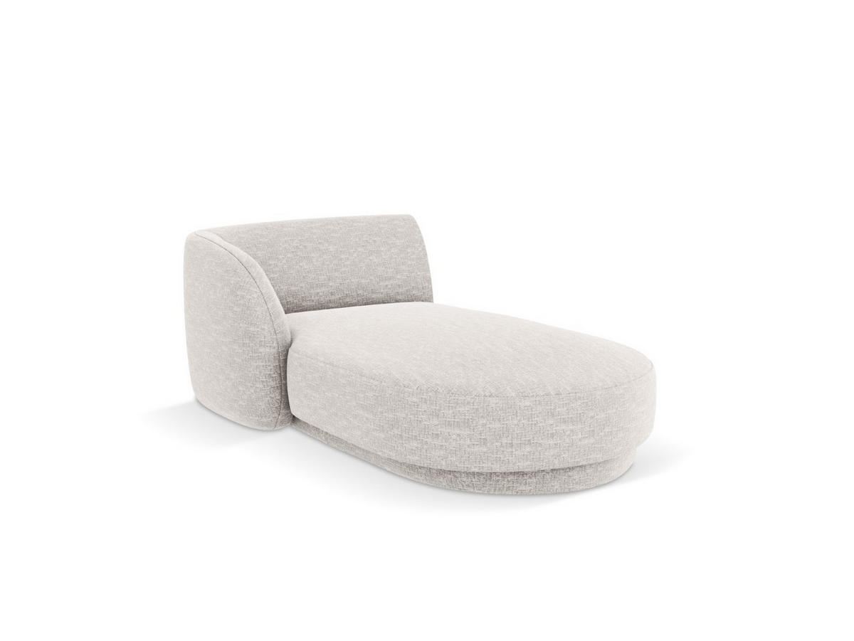 CHAISELONGUE links Miley aus Chenille-Stoff hellgrau - Hellgrau, Textil (90/70/156cm) - Micadoni
