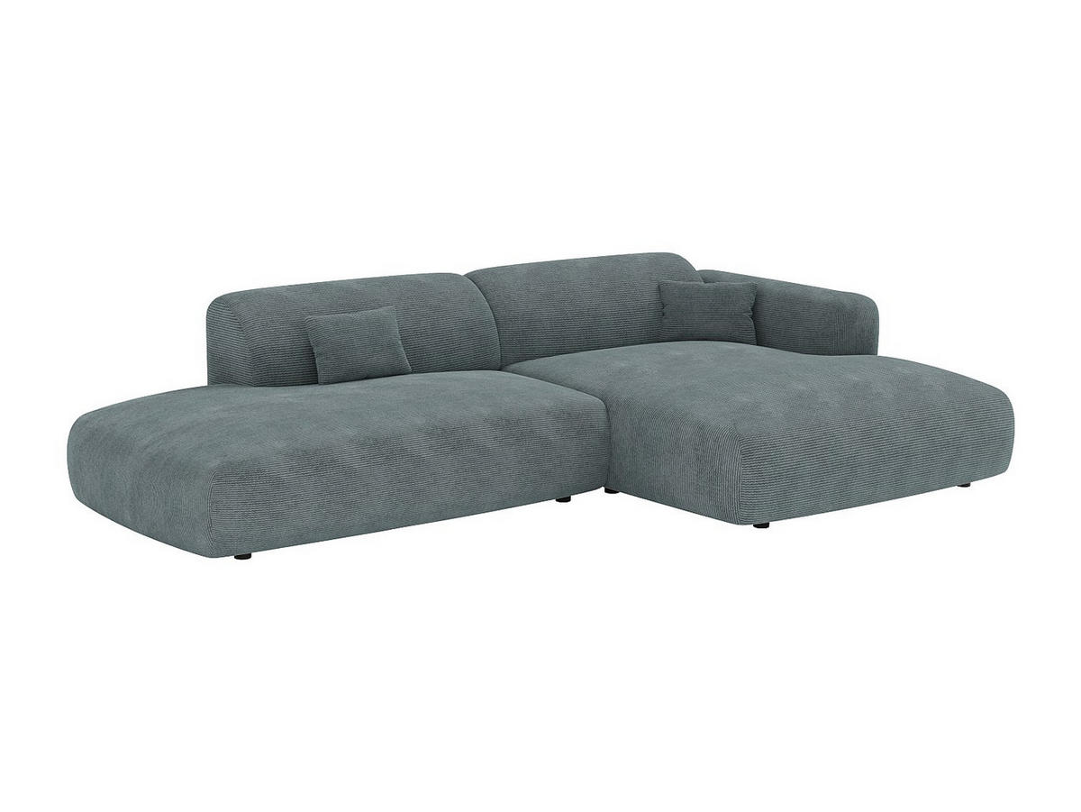 SOFA - 5 Personen - samt - blau Pogni - Blau, Textil (300/73/160cm) - Vente-Unique
