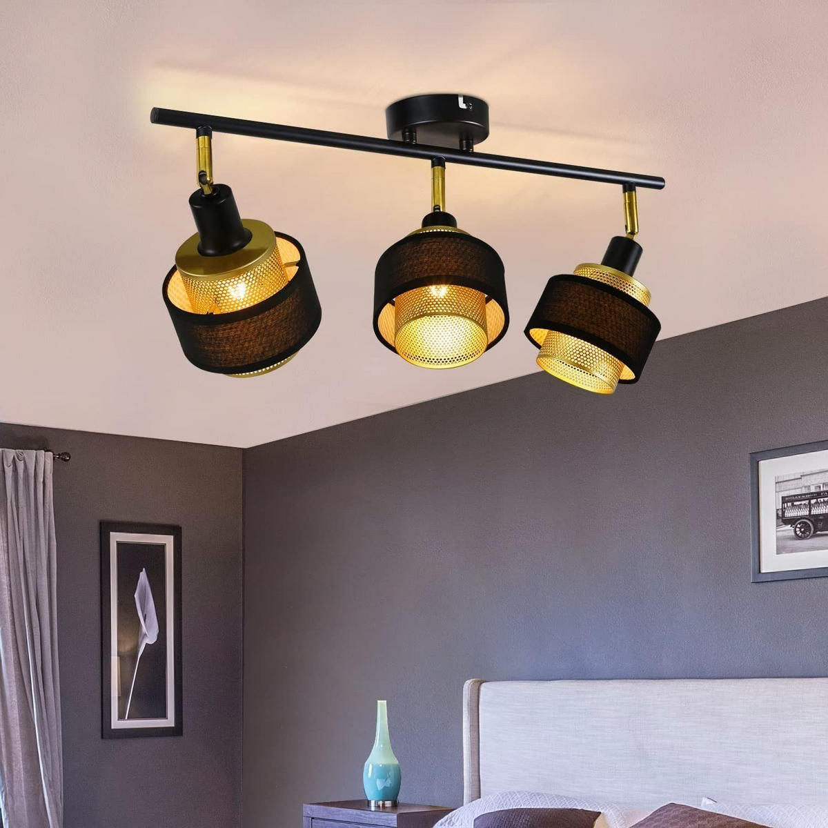 STRAHLER Lisbeth 3-flammig 53/10/13 cm - Schwarz, Metall (53/10/13cm) - Nettlife