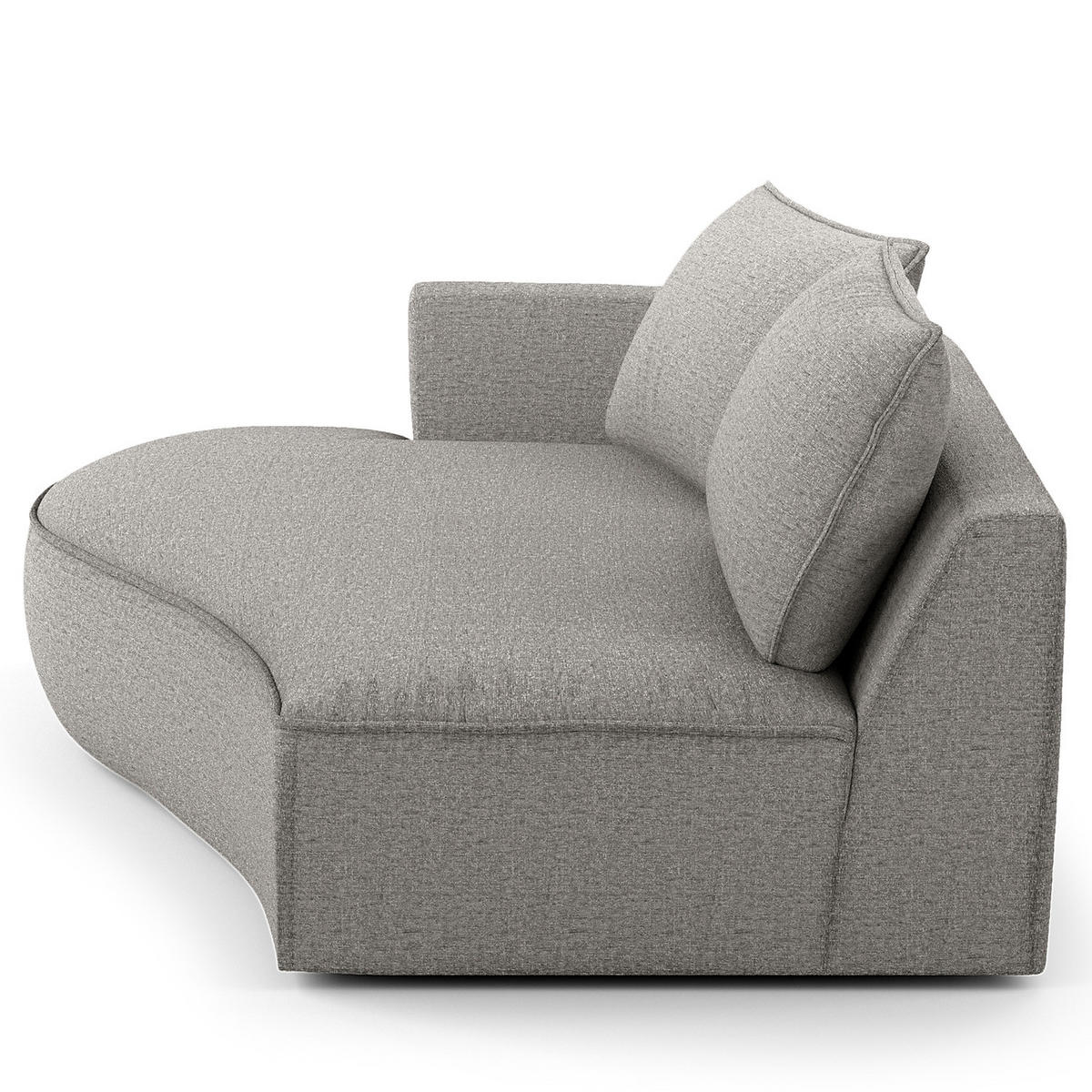 OTTOMANE - modular - Hellgrau/Schwarz, Kunststoff/Textil (196/82/146cm) - home24