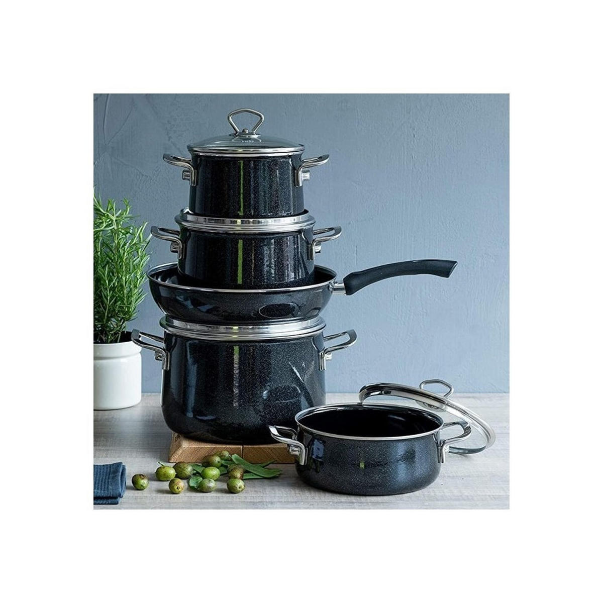 TOPFSET Schwarz R0558009 - Schwarz, Keramik (28cm) - Riess