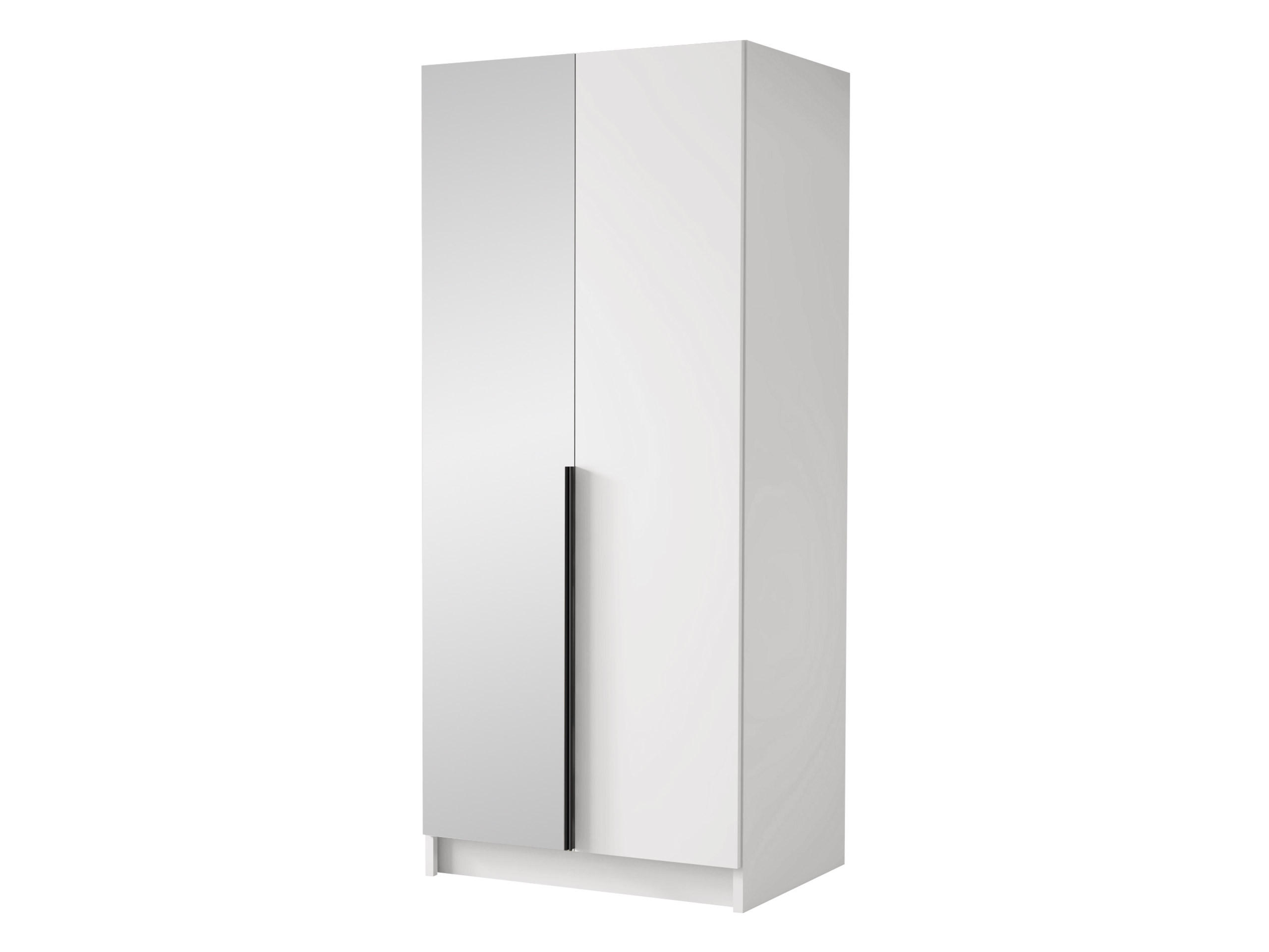 KLEIDERSCHRANK Bono II - Schwarz/Weiß, Holzwerkstoff/Metall (100/215/58cm) - MIRJAN24