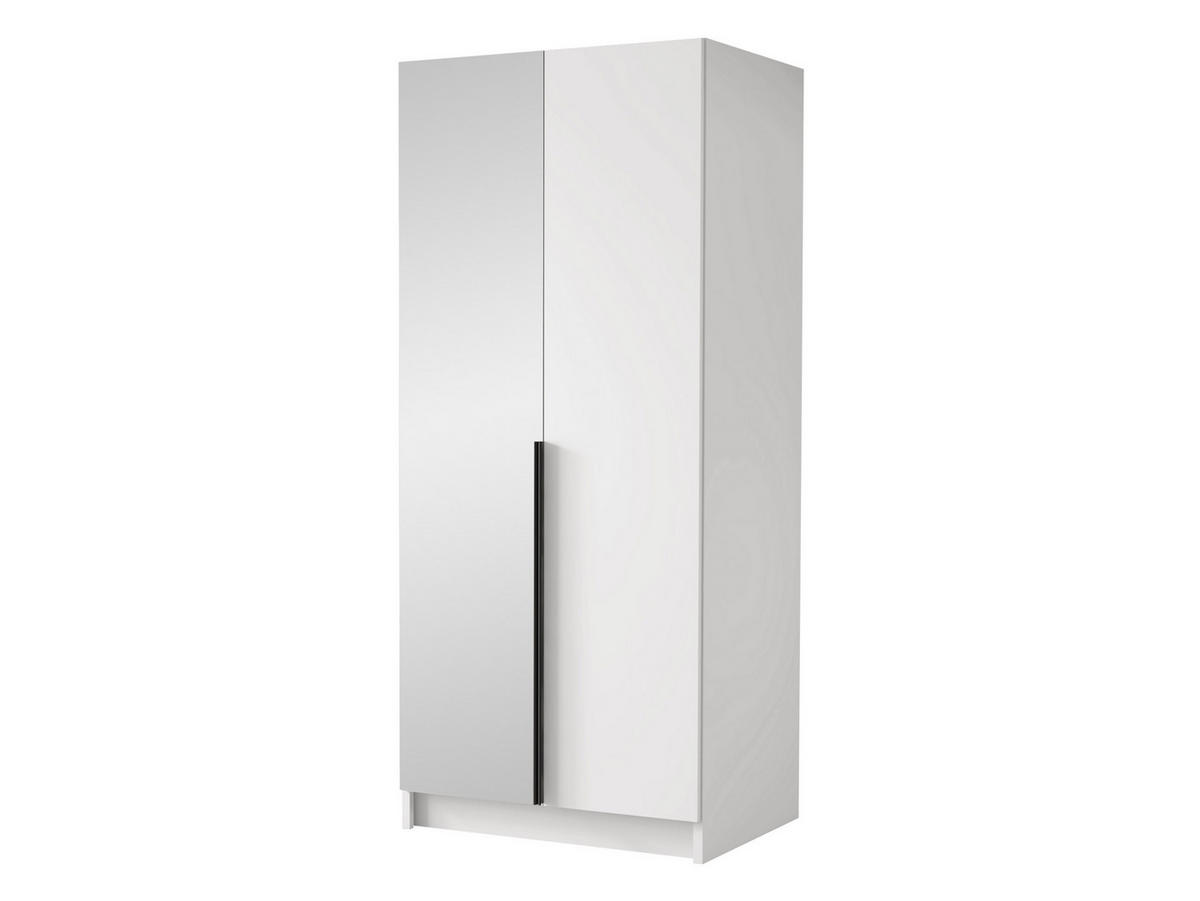 KLEIDERSCHRANK Bono II - Schwarz/Weiß, Holzwerkstoff/Metall (100/215/58cm) - MIRJAN24