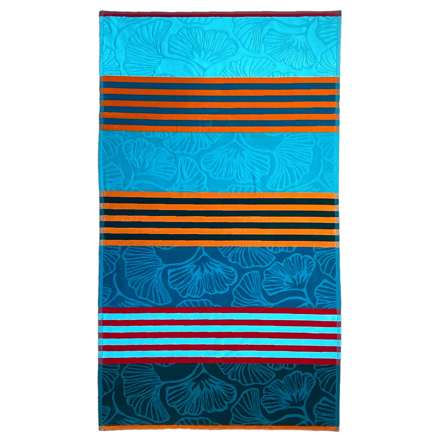 STRANDTUCH Frottee Velours Jacquard Ziseliert Fiorito 90x170 340g/m² - Blau, Textil (90/170cm) - LE COMPTOIR DE LA PLAGE
