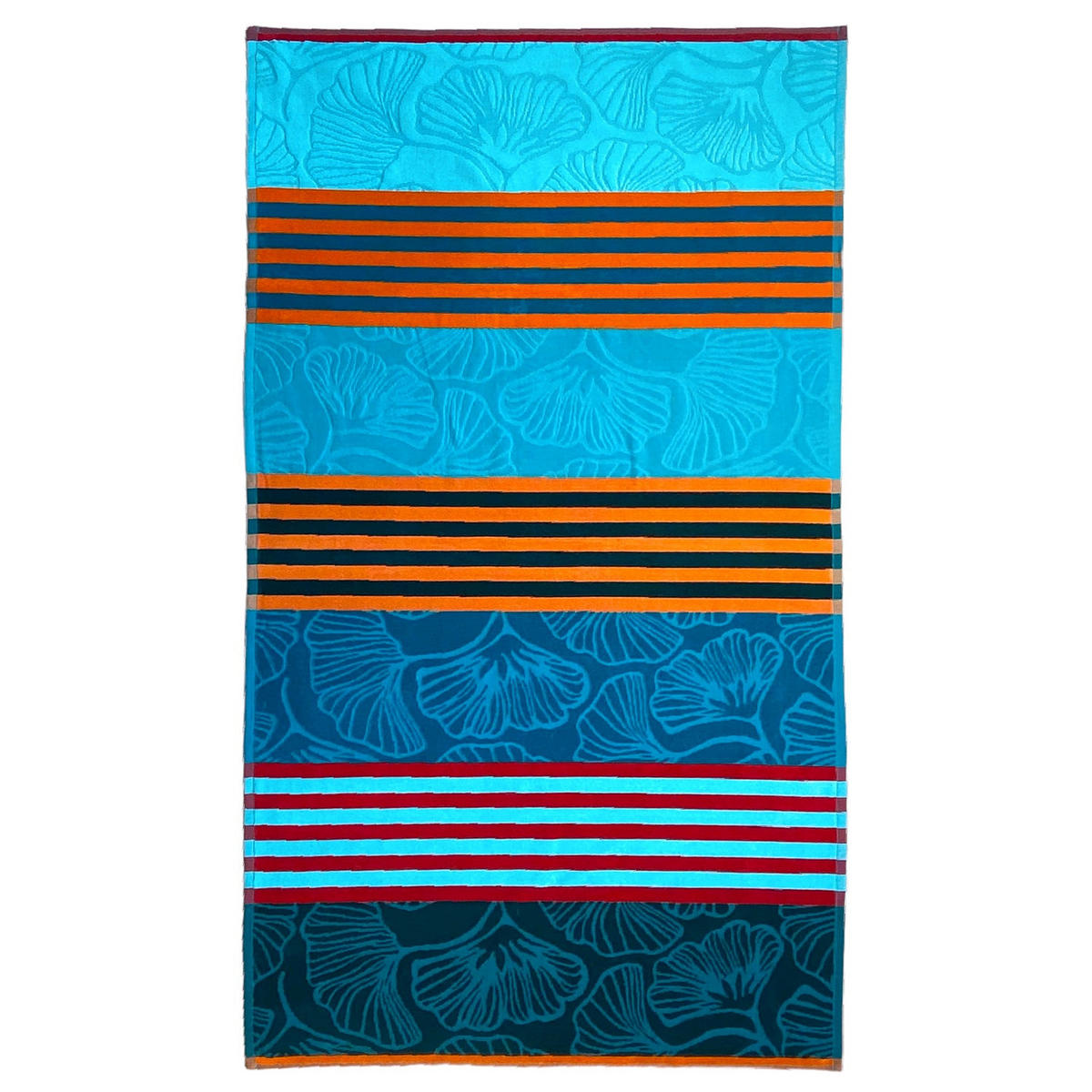 STRANDTUCH Frottee Velours Jacquard Ziseliert Fiorito 90x170 340g/m² - Blau, Textil (90/170cm) - LE COMPTOIR DE LA PLAGE