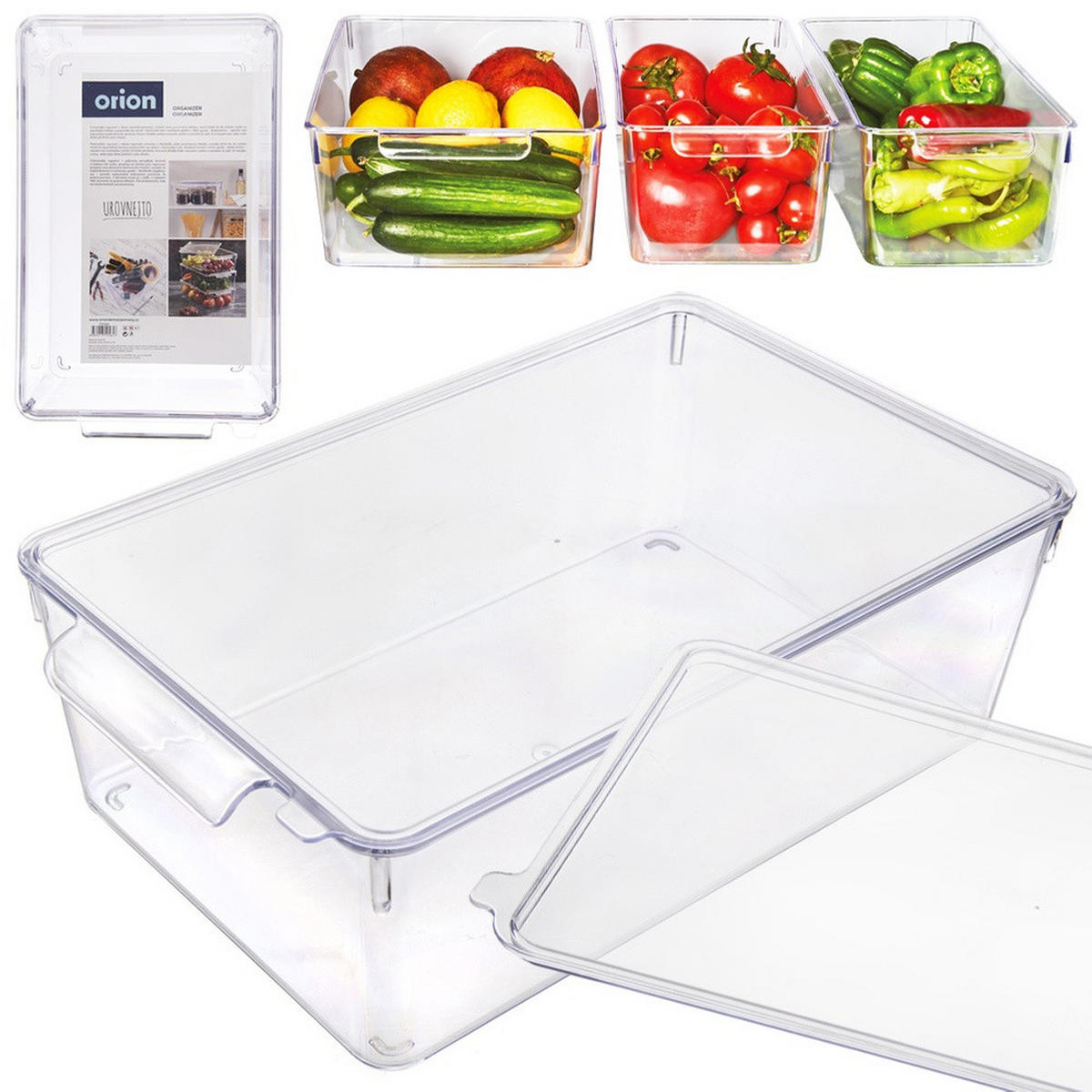 KÜHLSCHRANK-ORGANIZER mit Deckel 32,5 x 20 x 10,5 cm - Transparent, Kunststoff (32.5/10.5/20cm) - Orion 