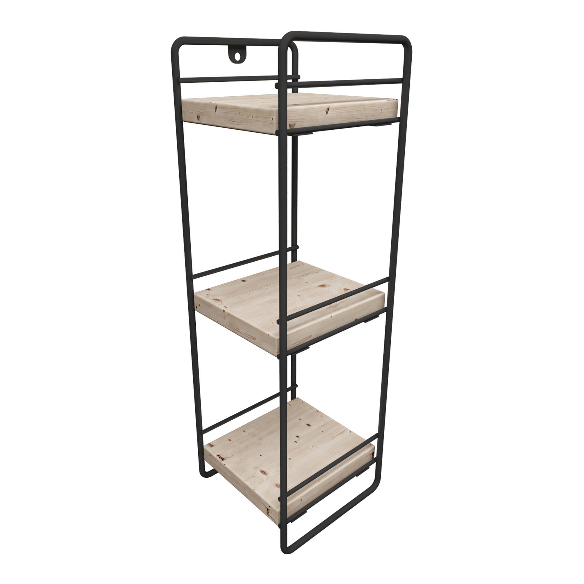 BADEZIMMERREGAL Pargas - Schwarz/Naturfarben, Holz/Metall (14/43/13cm) - [en.casa]