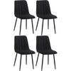 STUHL 4er Set Stoff Schwarz - Schwarz, Textil/Metall (45/88/53cm) - CLP