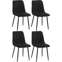 STUHL 4er Set Stoff Schwarz - Schwarz, Textil/Metall (45/88/53cm) - CLP