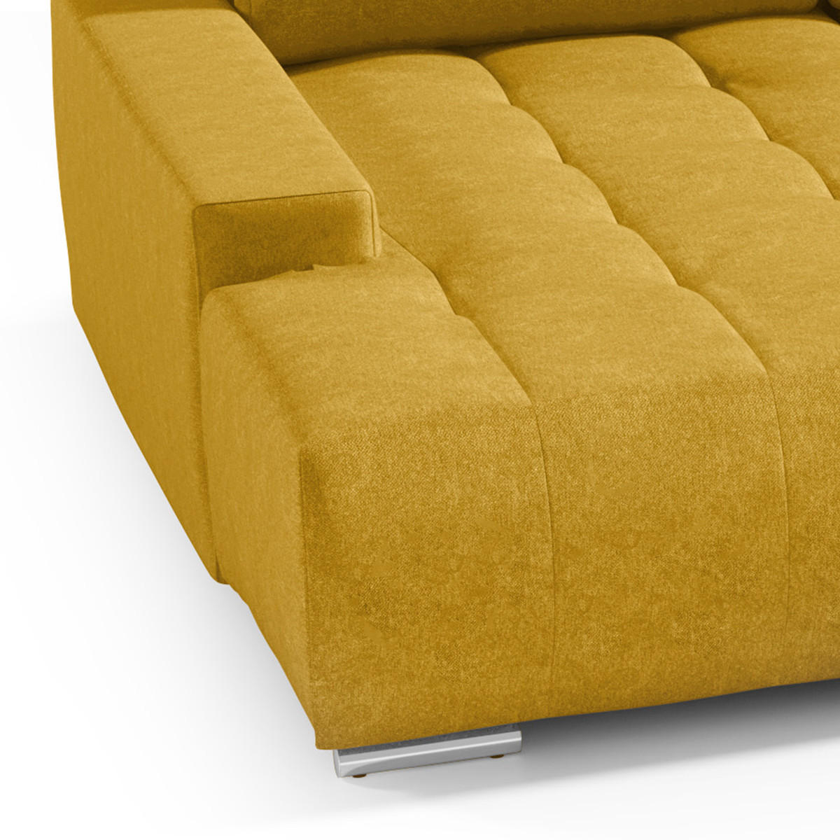 PANORAMASOFA Jonas 5 Sitzplätze Gelb - Gelb, Holzwerkstoff (350/85/185cm) - Petits-meubles