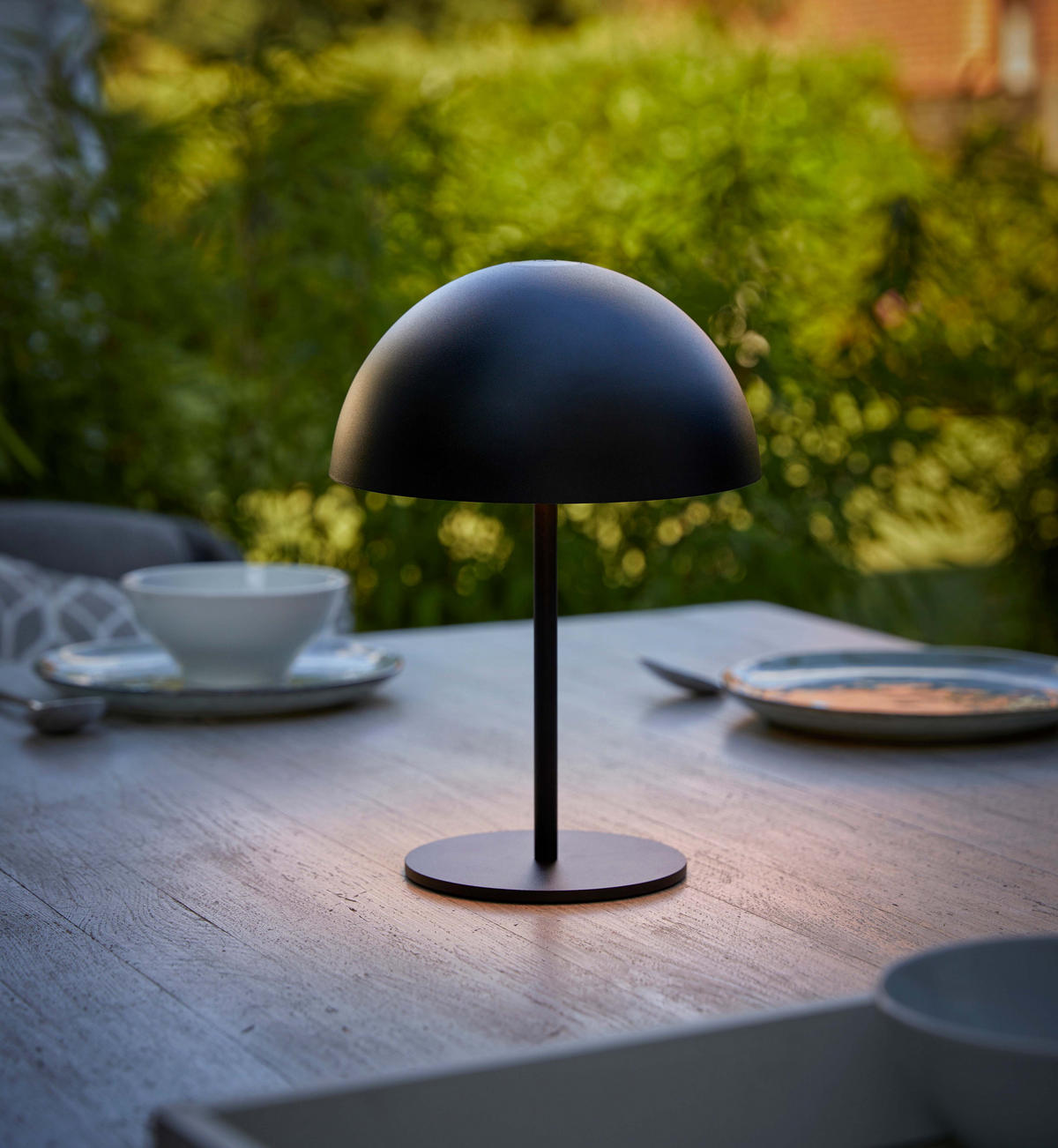 LED-TISCHLAMPE Pilzform dimmbar Metall Ø18x28xcm Schwarz - Schwarz, Metall (18/18/28cm) - Northpoint