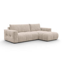 ECKSOFA VERONA 4-Sitzer rechts, Beige - Beige/Schwarz, Holz/Textil (266/173cm) - Courtois Laville