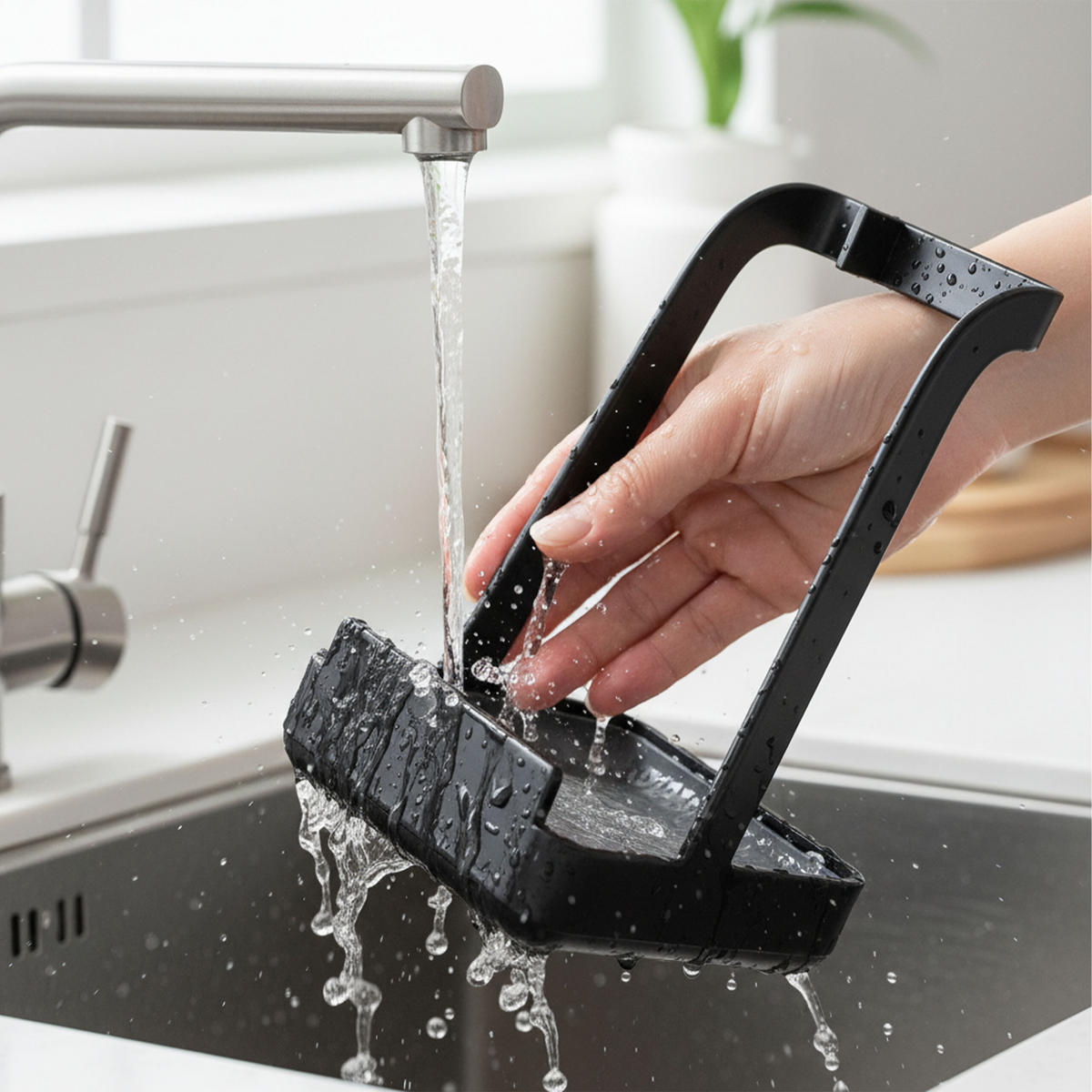 KOCHLÖFFEL-STÄNDER - Schwarz, Kunststoff/Metall (10/15/10cm) - Relaxdays